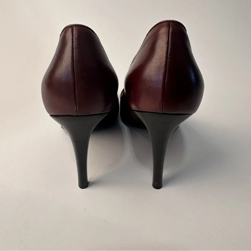 Ralph Lauren Purple Label Brown Peep Toe Heels - Picture 5 of 8